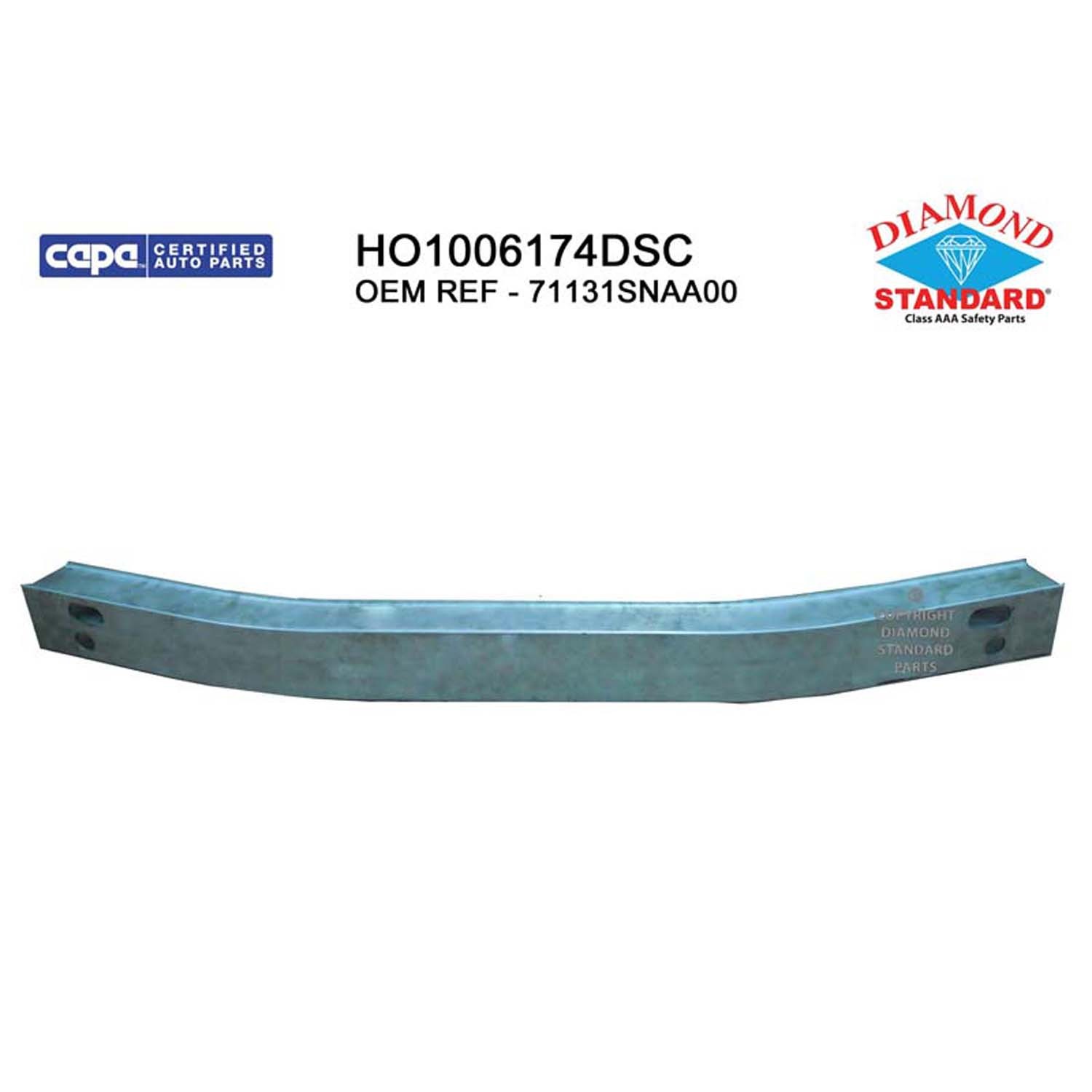 Bumper Cover Reinforcement Front CAPA for Honda Civic Hybrid Hybrid-L 2006–2011