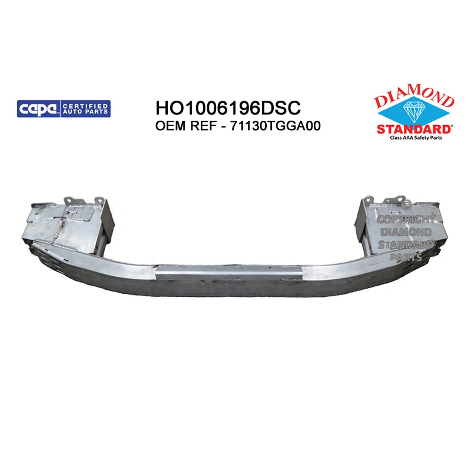 Bumper Cover Reinforcement Front CAPA for Honda Civic Sedan Coupe Hatchback 2016–2019