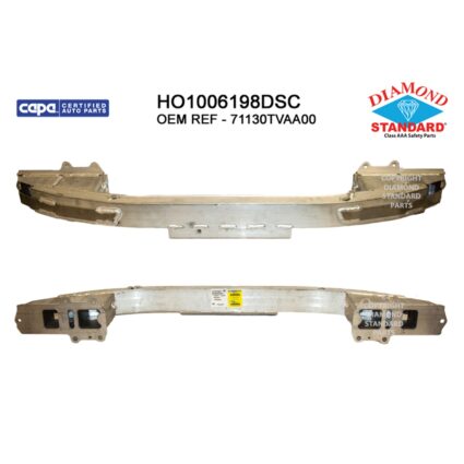 Bumper Cover Reinforcement Front Aluminum CAPA for Honda Accord 2018–2022