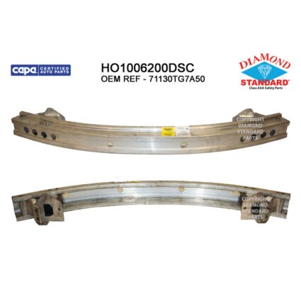 Bumper Cover Reinforcement Front CAPA for Honda Passport Pilot