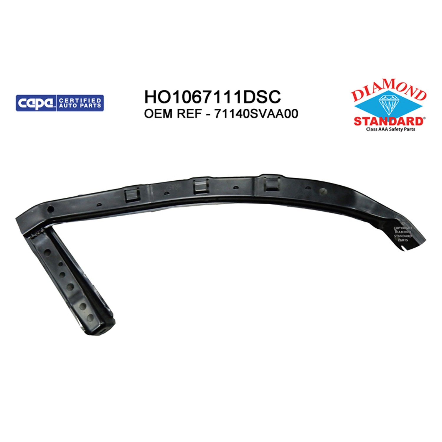 Bumper Bracket Front Right Upper Cover Bracket CAPA for Honda Civic Coupe 2006–2011