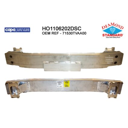 Bumper Cover Reinforcement Rear Aluminum CAPA for Honda Accord 2018–2022