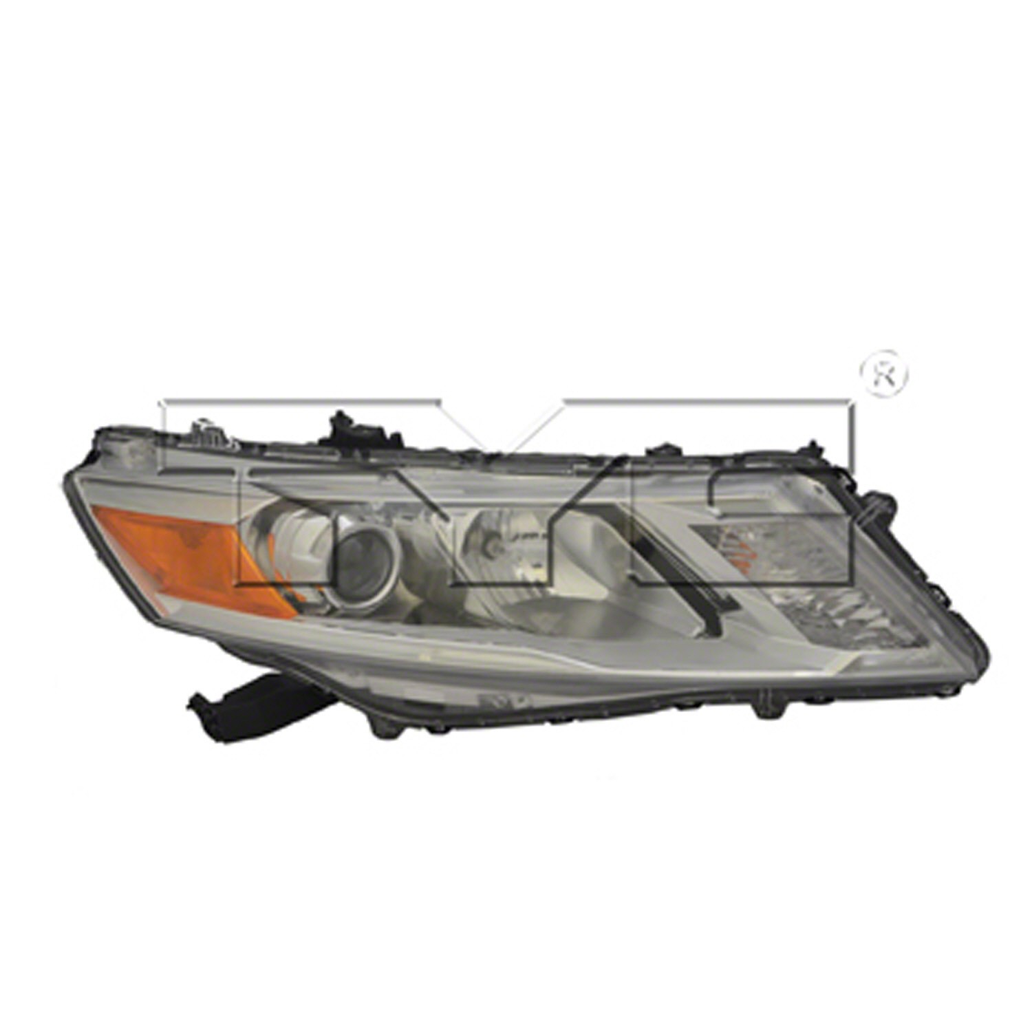 Headlight Assembly Composite Left Halogen CAPA for Honda Crosstour 2013–2015