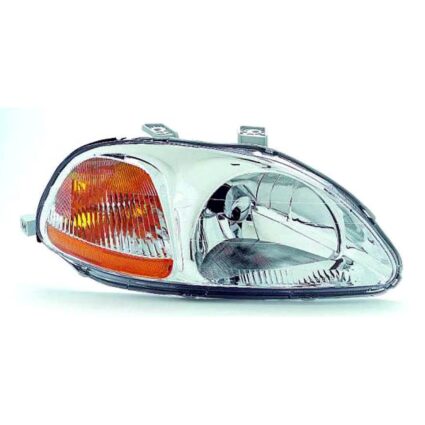 Headlight Assembly Composite Right Includes Side Marker Lamp w/o Bulbs or Sockets for Honda Civic LX EX CX DX HX EX-R GX 1996–1998
