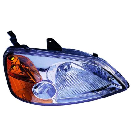 Headlight Assembly Composite Right w/o Bulbs or Sockets Includes Side Marker/Park/Signal Lamps CAPA for Honda Civic 2001–2003