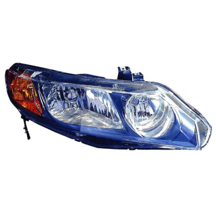 Headlight Assembly Composite Right Includes Side Marker/Park/Signal Lamps w/o Bulbs or Sockets CAPA for Honda Civic Sedan 2006–2008