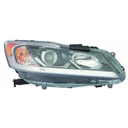 Headlight Assembly Composite Right Halogen w/o DRL CAPA for Honda Accord Sedan LX 2016–2017