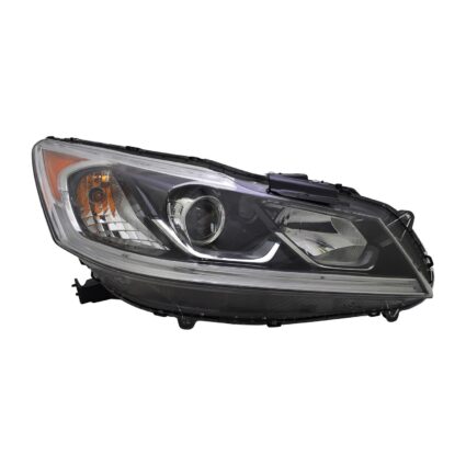 Headlight Assembly Composite Right Halogen w/DRL CAPA for Honda Accord Sedan Sport EX EX-L Sport Special Edition SE 2016–2017