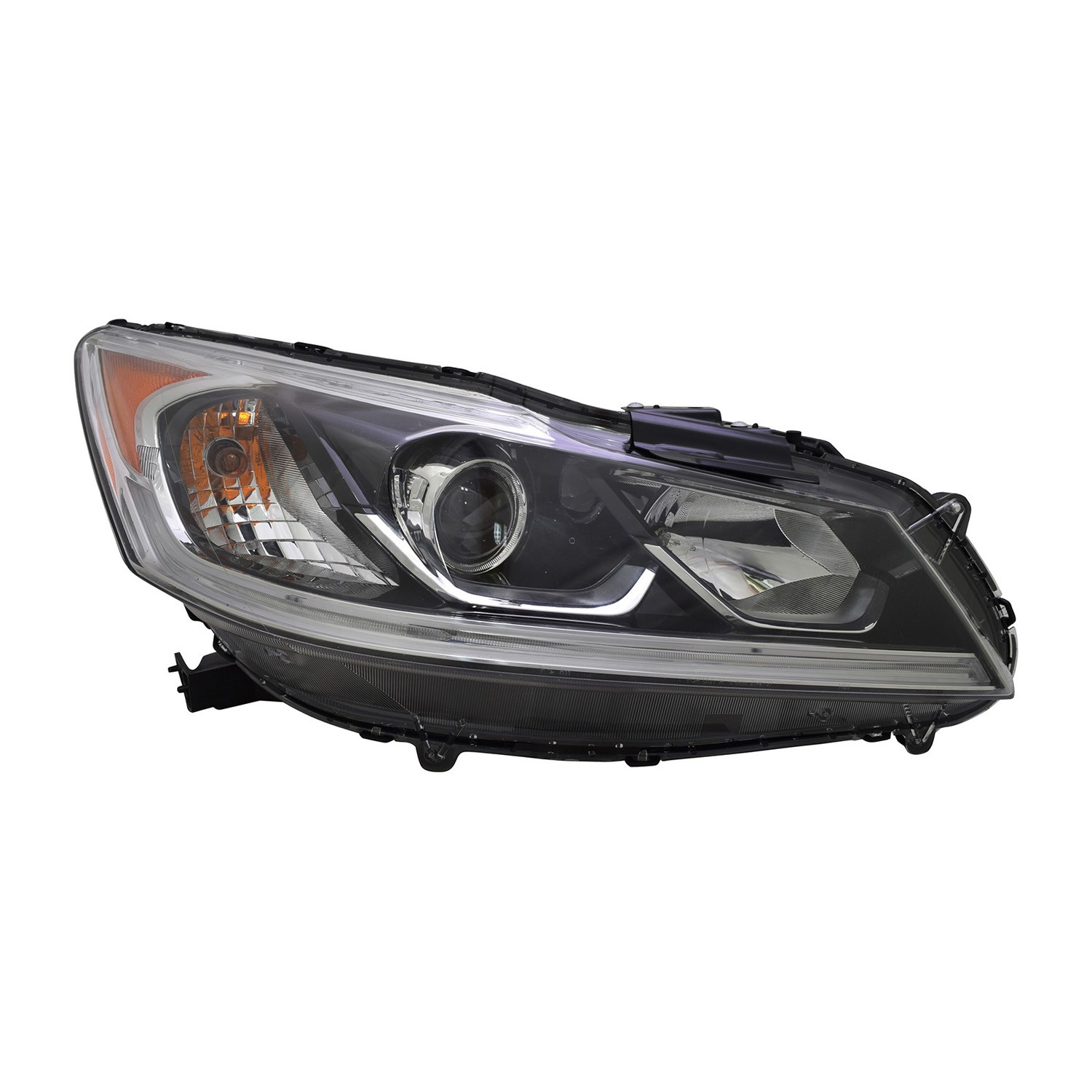 Headlight Assembly Composite Right Halogen w/DRL CAPA for Honda Accord Sedan Sport EX EX-L Sport Special Edition SE 2016–2017