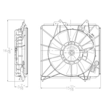 A/C Condenser Fan Assembly Motor/Blade/Shroud Assy for Honda Fit 2009–2014