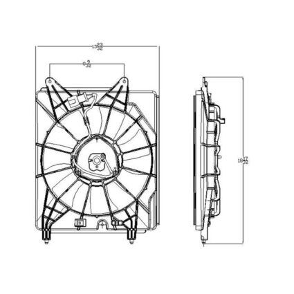 A/C Condenser Fan Assembly Motor/Blade/Shroud Assembly for Honda Element 2007–2008