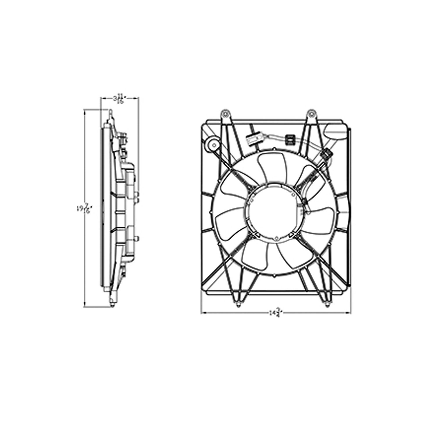 A/C Condenser Fan Assembly Motor/Blade/Shroud Assy for Honda CR-V 2015–2016