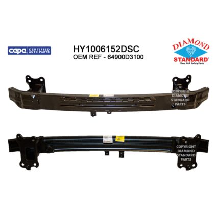Bumper Cover Reinforcement Front w/o Pedestrian Recognition CAPA for Hyundai Tucson 2016–2018