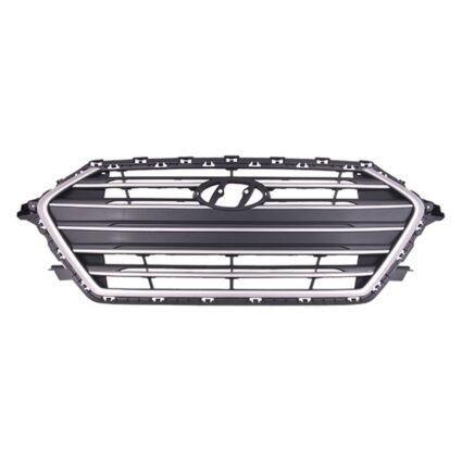 Grille Assembly Silver USA Built CAPA for Hyundai Elantra Sedan 2017–2018