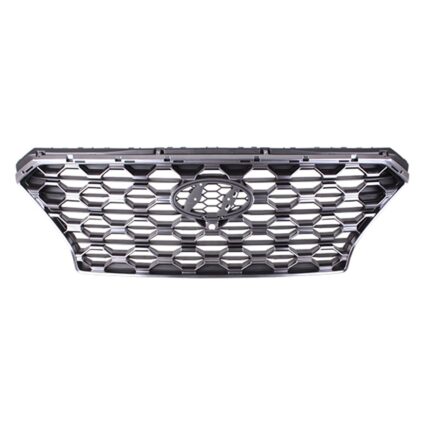Grille Assembly Satin Chrome Dark Chrome w/Front View Camera CAPA for Hyundai Santa Fe 2019–2020