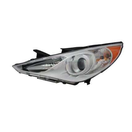 Headlight Assembly Composite Left Halogen Type 1 White Bezel for Hyundai Sonata GLS 2011–2014