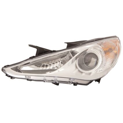 Headlight Assembly Composite Left Halogen Type 1 White Bezel CAPA for Hyundai Sonata GLS 2011–2014