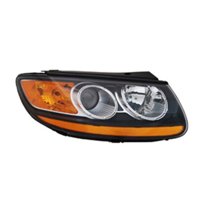 Headlight Assembly Composite Right From 7-11-07 w/Non-Replaceable Bulbs for Hyundai Santa Fe 2007–2009