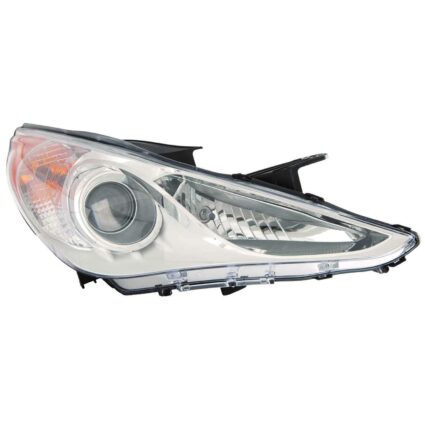 Headlight Assembly Composite Right Halogen Type 1 White Bezel CAPA for Hyundai Sonata GLS 2011–2014