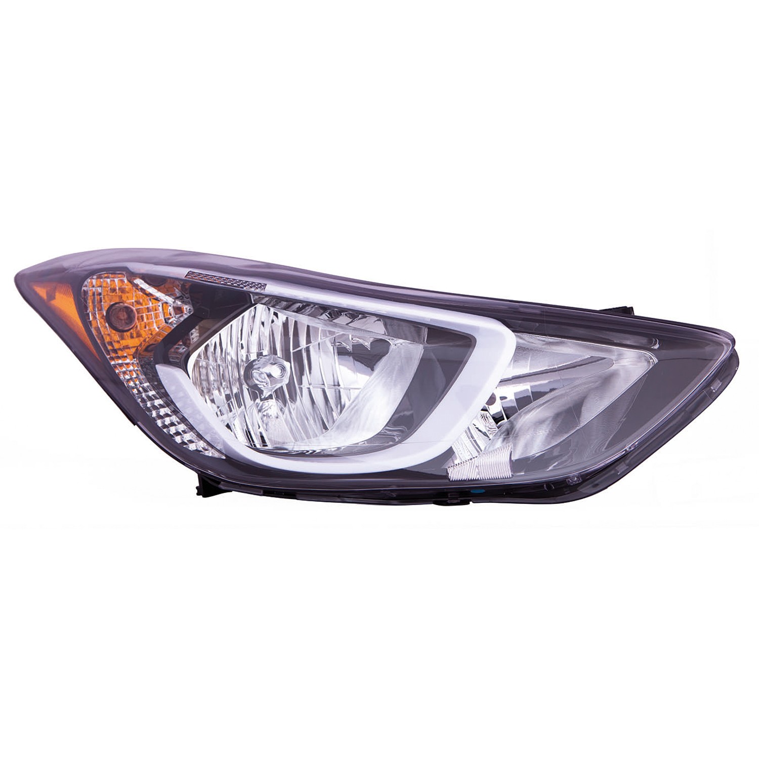Headlight Assembly Composite Right w/o LED Position Lamp Korea Built for Hyundai Elantra 2014–2016