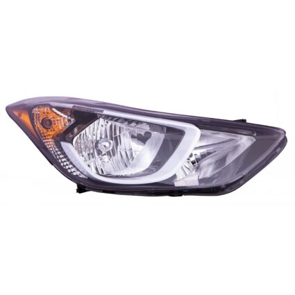 Headlight Assembly Composite Right w/o LED Position Lamp Korea Built CAPA for Hyundai Elantra 2014–2016
