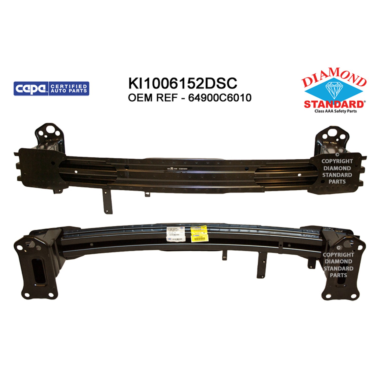 Bumper Cover Reinforcement Front w/Auto Cruise CAPA for Kia Sorento 2016–2018