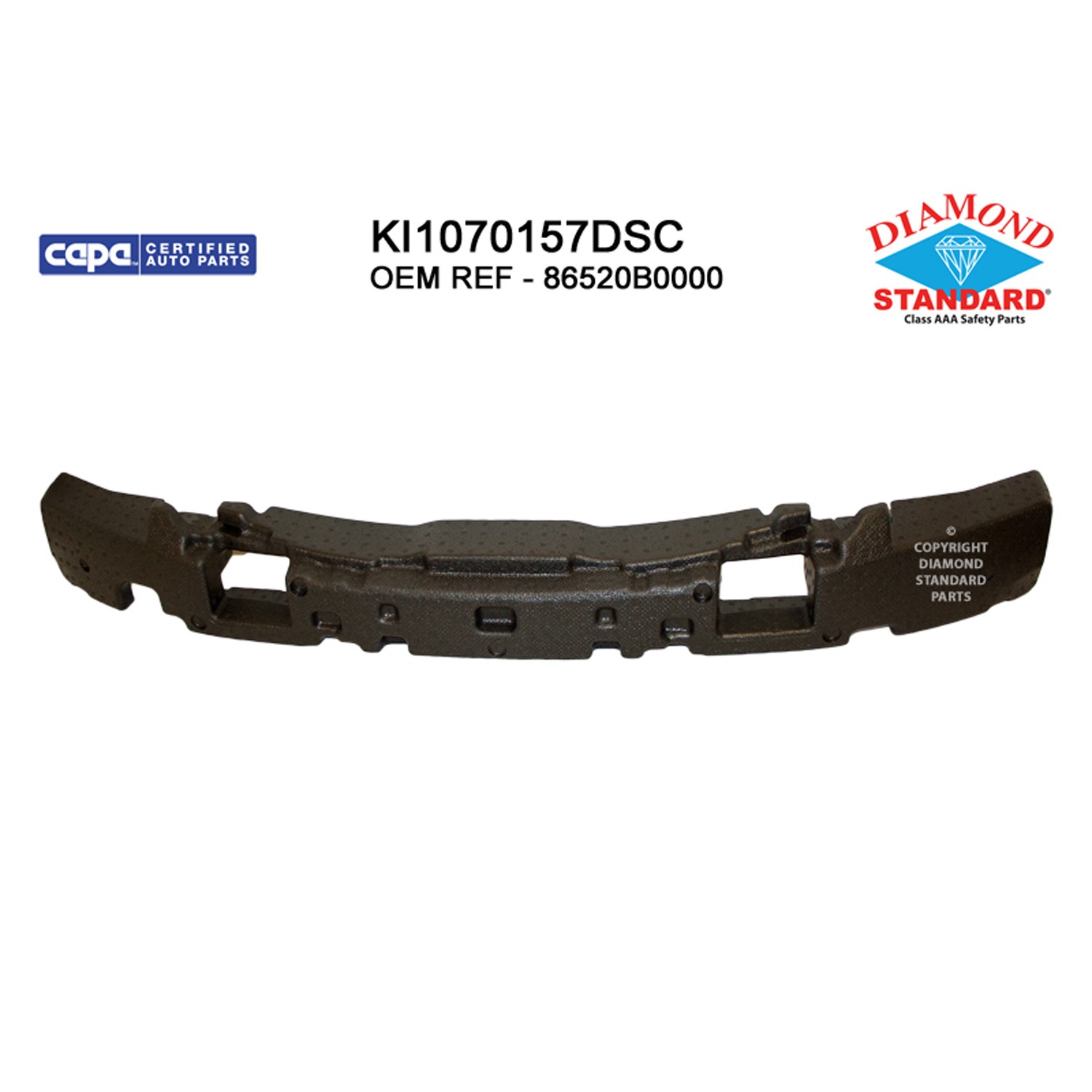 Bumper Impact Absorber Front CAPA for Kia Forte Sedan 2017–2018
