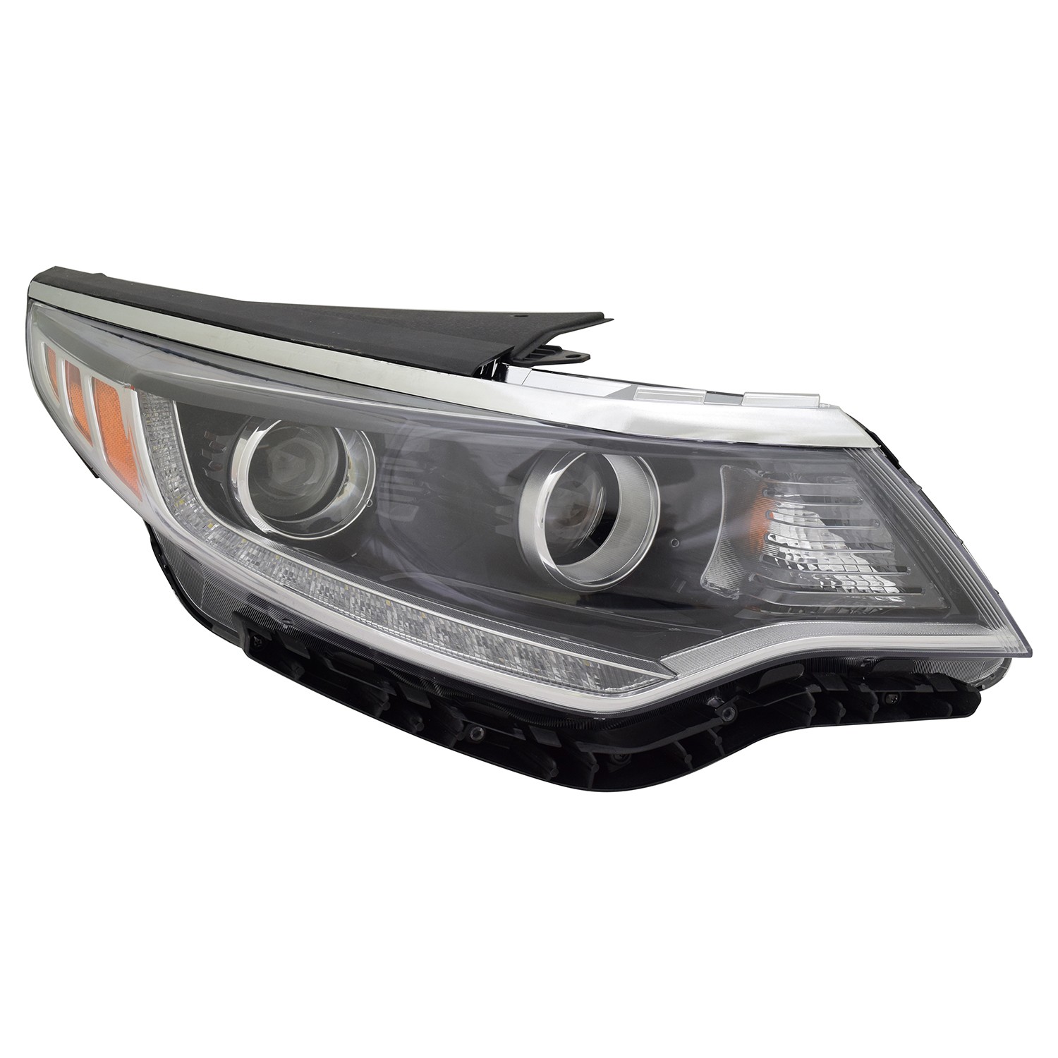 Headlight Assembly Composite Right Halogen w/Daytime Running Light CAPA for Kia Optima 2016–2017