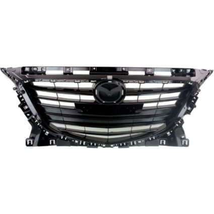Grille Assembly w/o Collision Warning Gloss Black Japan Built for Mazda 3 2014–2016