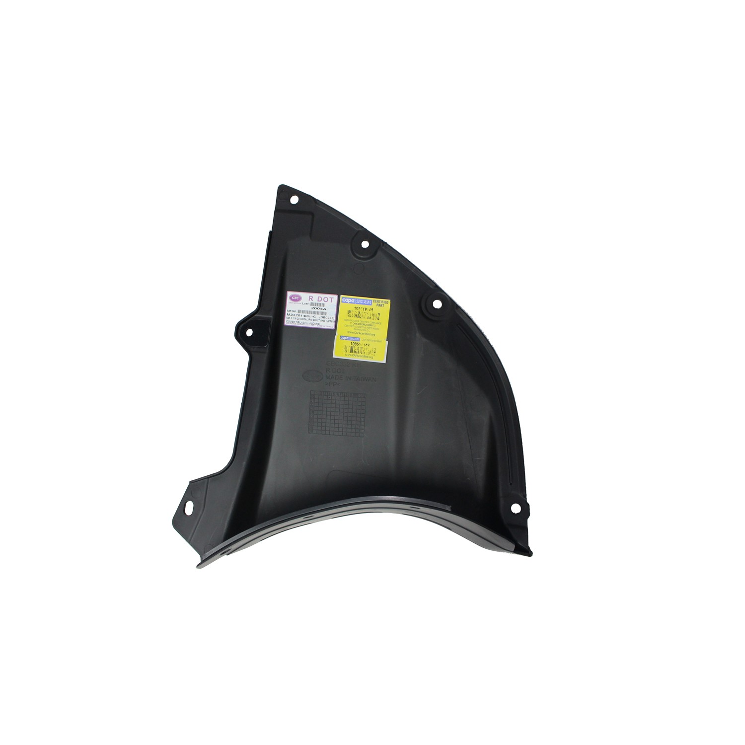 Fender Splash Shield Front Right Splash Cover CAPA for Mazda 3 Sedan 2019–2020