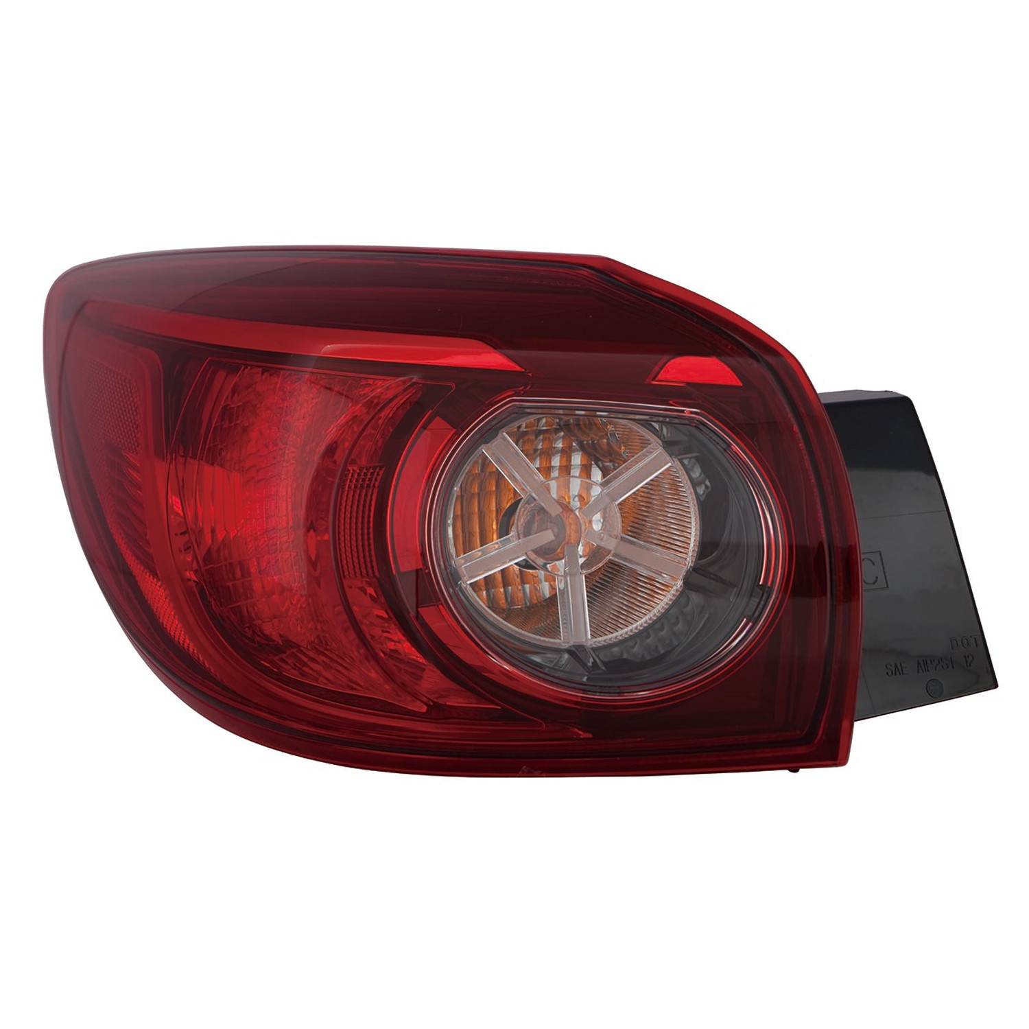 Tail Light Assembly Left Outer Clear Bulb Type Japan/Mexico Built for Mazda 3 Hatchback 2014–2018