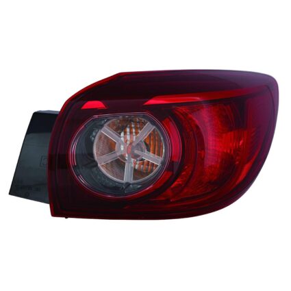 Tail Light Assembly Right Outer Clear Bulb Type Japan/Mexico Built CAPA for Mazda 3 Hatchback 2014–2018