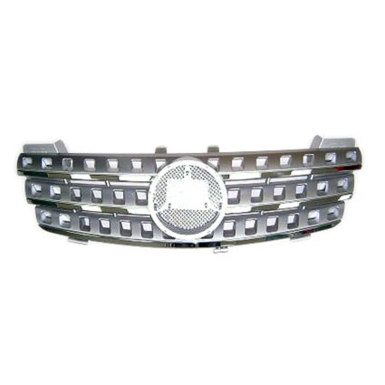 Grille Assembly w/o AMG Styling Pkg w/o Sport Pkg Brilliant Silver for Mercedes-Benz ML320 ML350 ML500 ML550