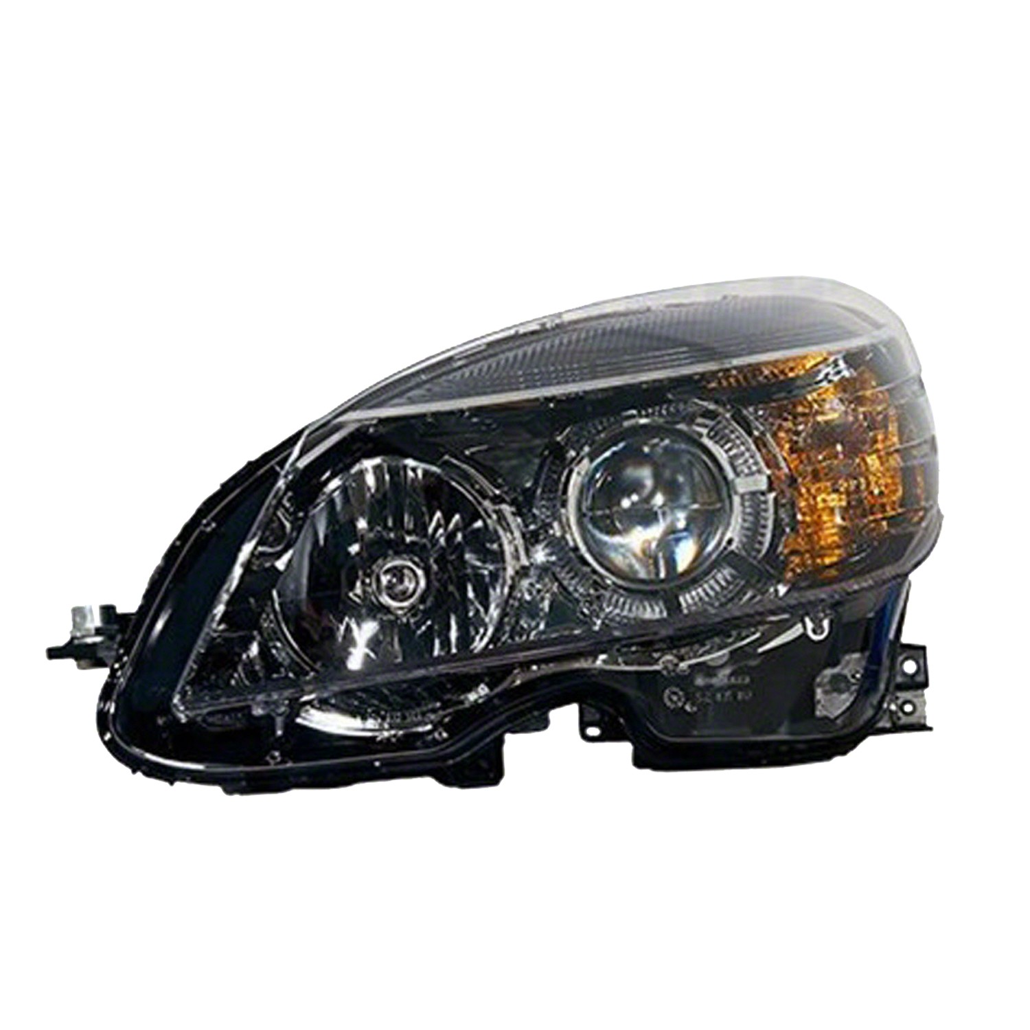 Headlight Assembly Composite Left W204 Halogen From 2-9-07 Black Bezel for Mercedes-Benz C230 C250 C300 C350 C63 AMG