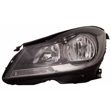 Headlight Assembly Composite Left W204 w/o Cornering Lamps Black CAPA for Mercedes-Benz C250 C350 C63 AMG