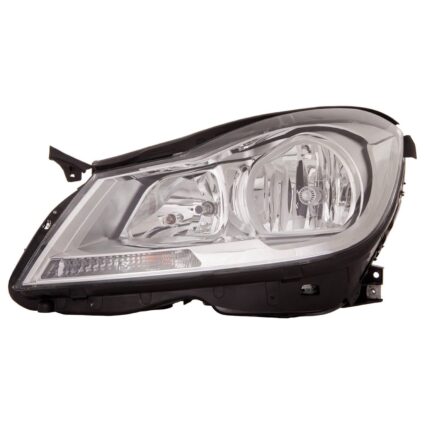 Headlight Assembly Composite Left W204 w/o Cornering Lamps Chrome CAPA for Mercedes-Benz C250 C350 C63 AMG