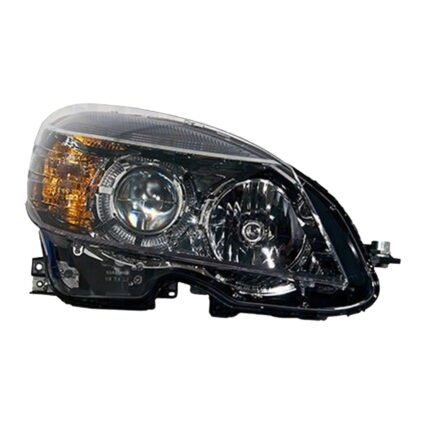 Headlight Assembly Composite Right W204 Halogen From 2-9-07 Black Bezel for Mercedes-Benz C230 C250 C300 C350 C63 AMG