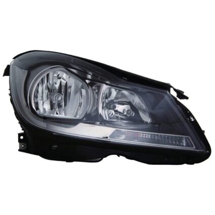Headlight Assembly Composite Right W204 w/o Cornering Lamps Black CAPA for Mercedes-Benz C250 C350 C63 AMG