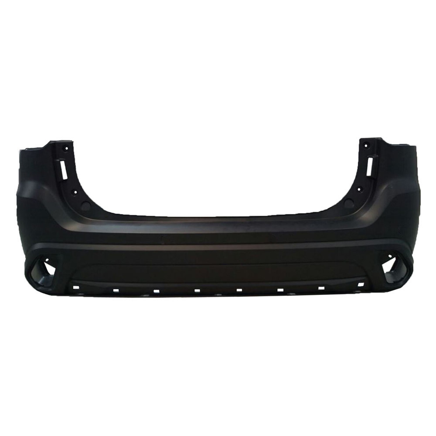 Bumper Cover Rear w/Wheel Opening Molding w/o Park Sensors Textured Lower Primed CAPA for Mitsubishi Outlander 2016–2018