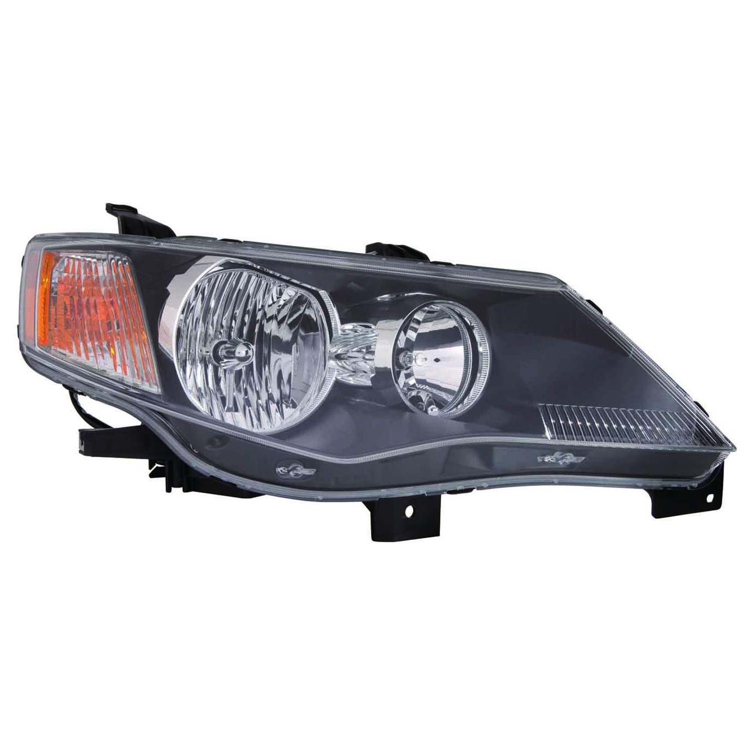 Headlight Assembly Composite Right Halogen Matte Black Bezel NSF for Mitsubishi Outlander 2007–2008