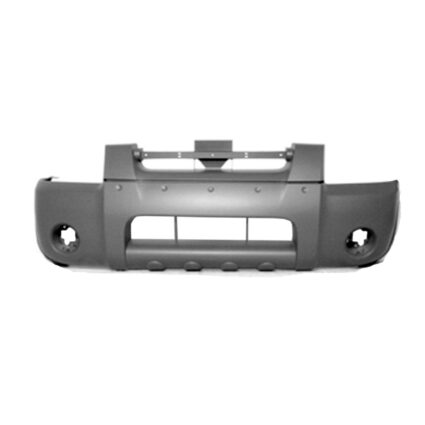 Bumper Cover Front w/o Holes For Fender Flares Type 1 Black CAPA for Nissan Frontier SE SC XE 2001–2004