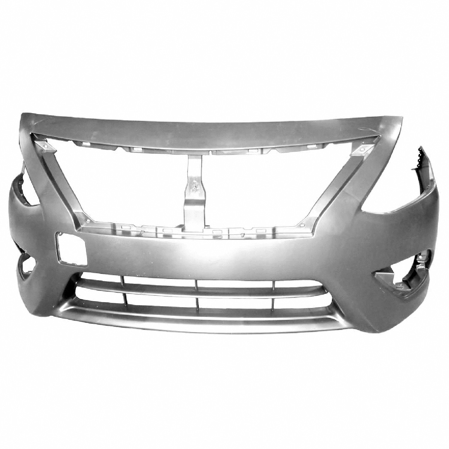 Bumper Cover Front w/o Chrome Insert Primed CAPA for Nissan Versa Sedan 2015–2018