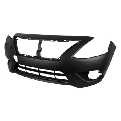Bumper Cover Front w/Chrome Insert Primed for Nissan Versa Sedan 2015–2018