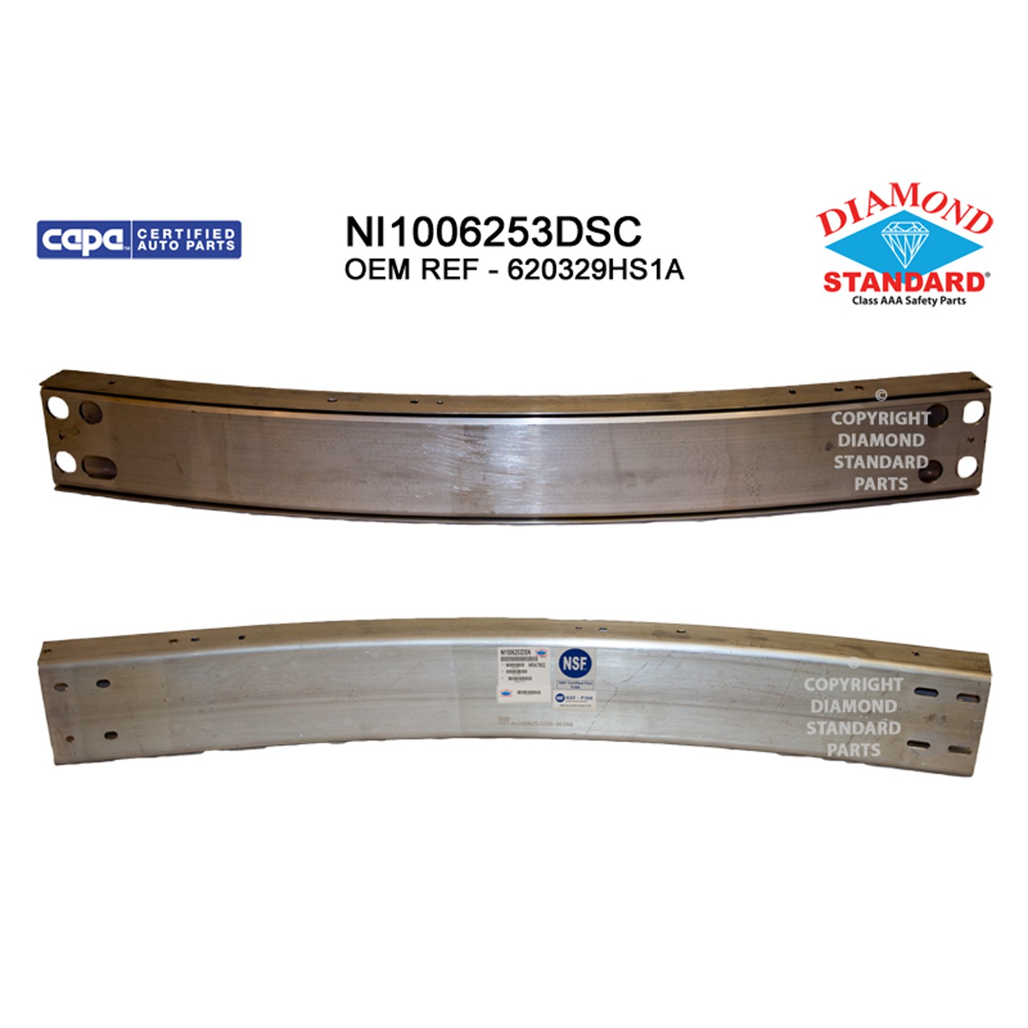 Bumper Cover Reinforcement Front CAPA for Nissan Altima Sedan 2016–2018
