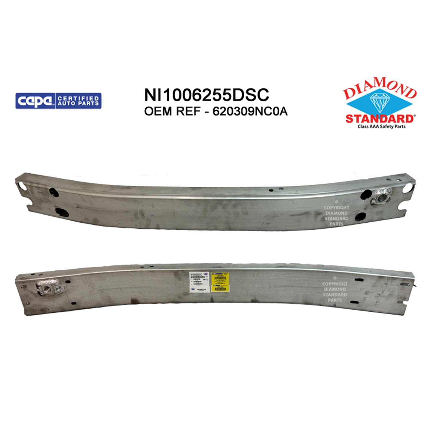 Bumper Cover Reinforcement Front w/Intelligent Cruise Control Aluminum CAPA for INFINITI JX35 QX60 Nissan Pathfinder