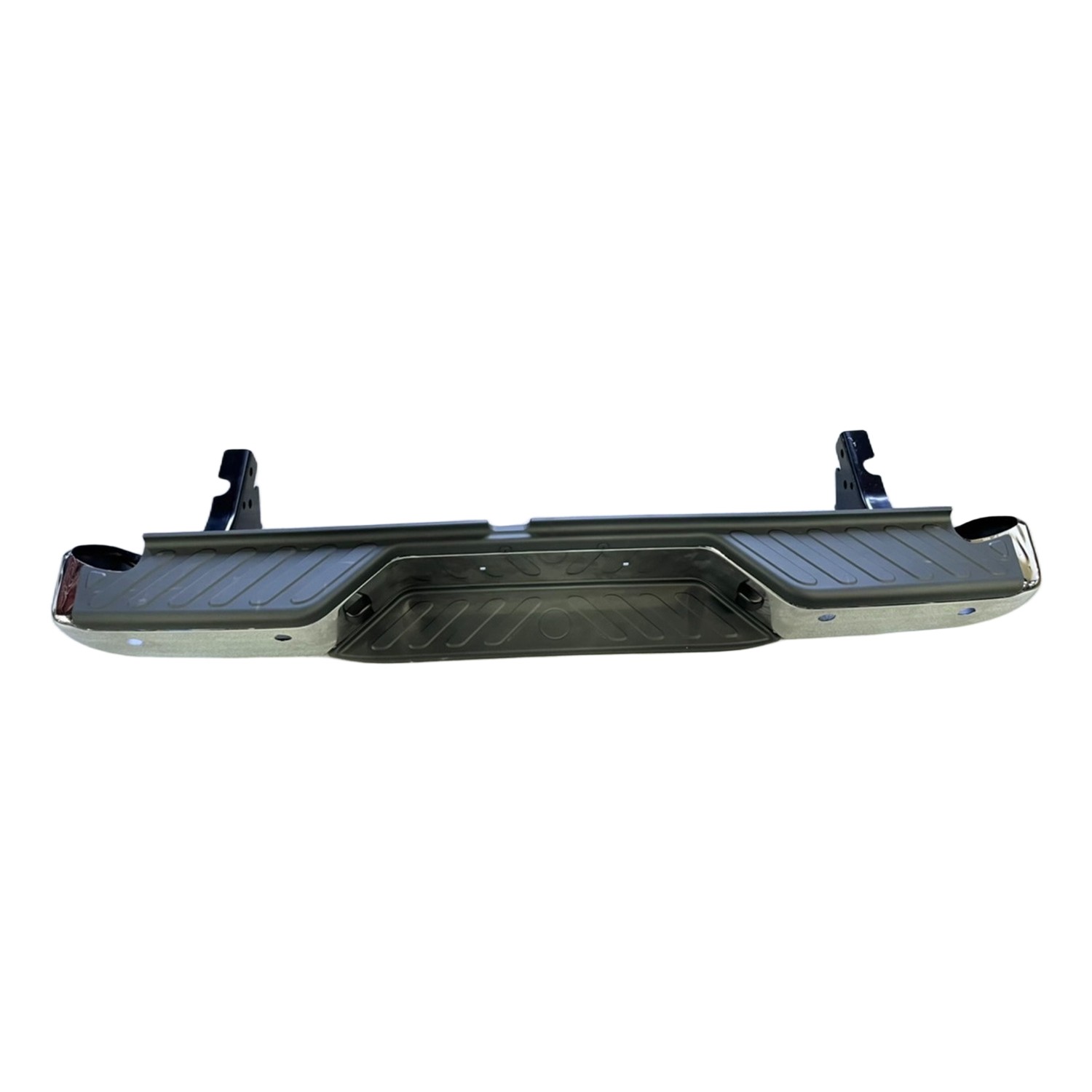 Bumper Assembly Rear w/Rear Object Sensors w/o Sensors w/o Harness Chrome CAPA for Nissan Frontier 2013–2019