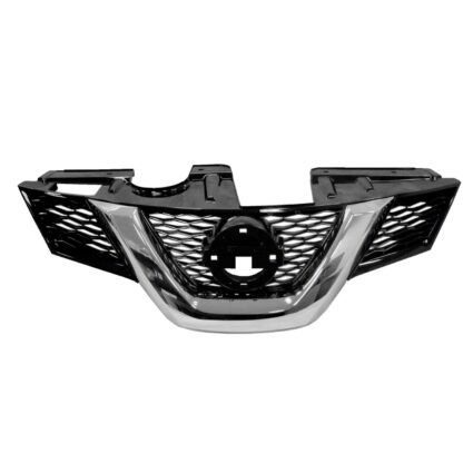Grille Assembly w/Premium Pkg w/Camera Hole Black/Chrome for Nissan Rogue SL SV 2014–2016