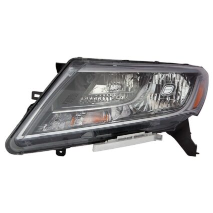 Headlight Assembly Composite Left Halogen Black Bezel Chrome Trim CAPA for Nissan Pathfinder 2013–2016