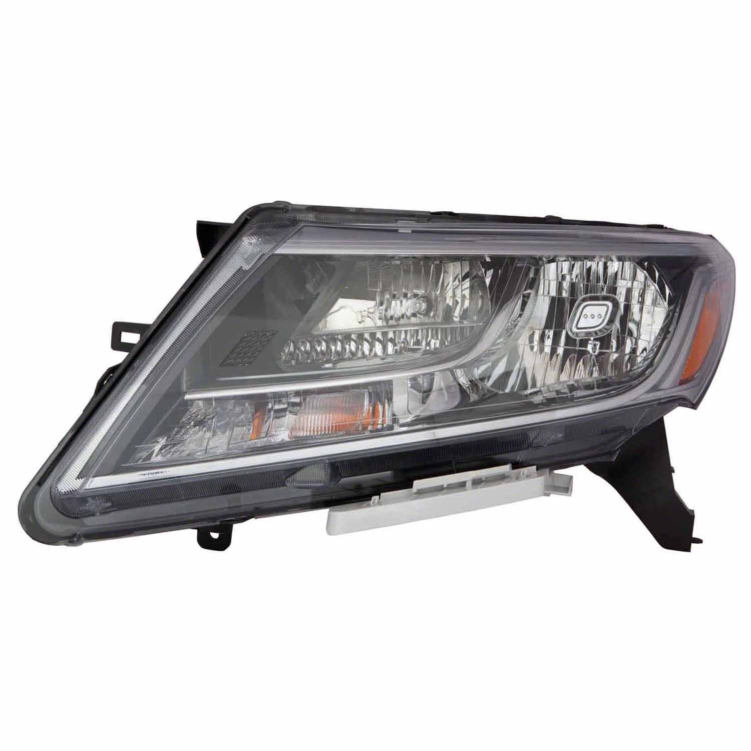 Headlight Assembly Composite Left Halogen Black Bezel Chrome Trim for Nissan Pathfinder 2013–2016
