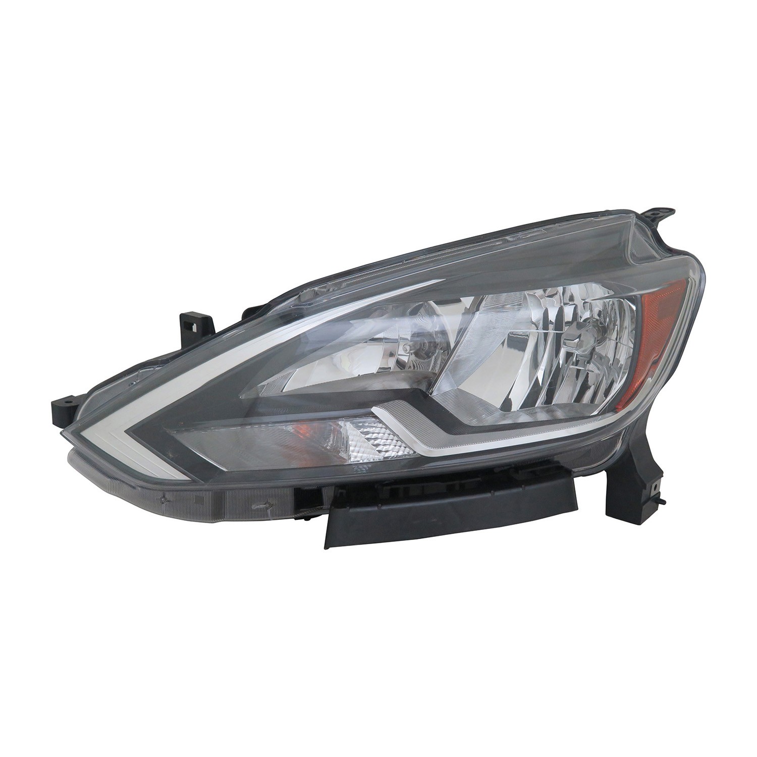 Headlight Assembly Composite Left Halogen for Nissan Sentra S SV FE+S 2016–2019